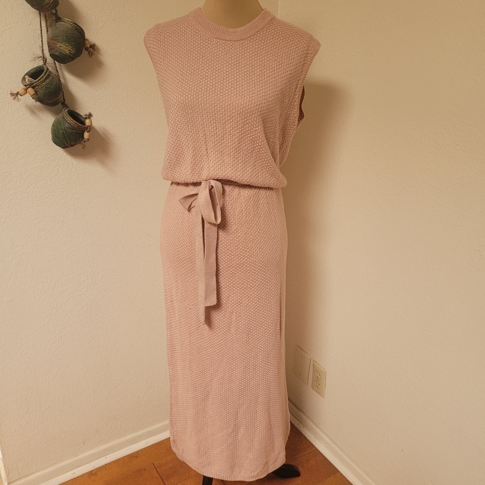 Callahan Knitwear Pink Belted Dress